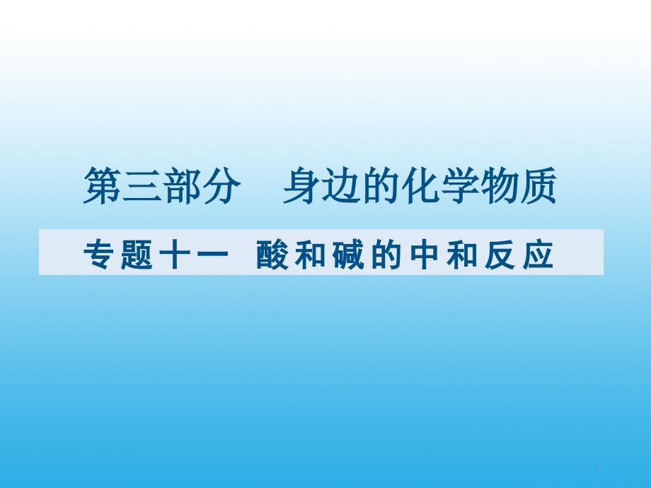 九年级化学复习专题十一：酸和碱的中和反应课件_第1页