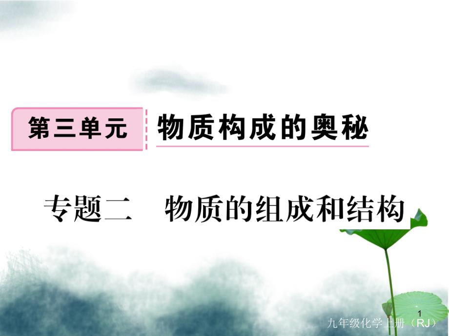 九年级化学上册第三单元物质构成的奥秘专题二物质的组成与结构练习ppt课件含全国模拟新版新人教版_第1页