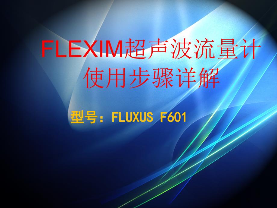 FLEXIM超声波流量计使用步骤详解课件_第1页