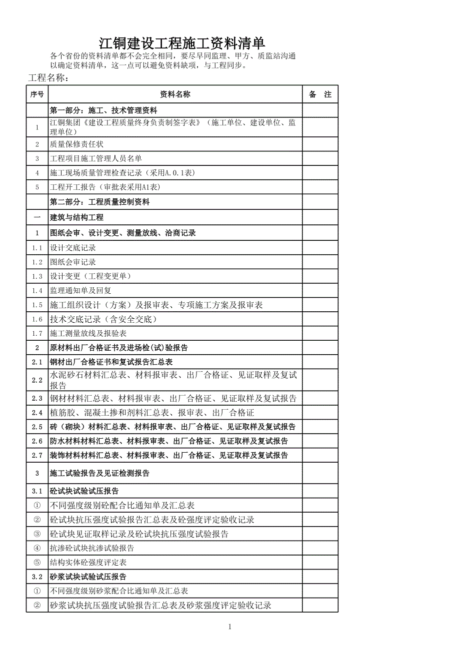 工程資料清單_第1頁(yè)