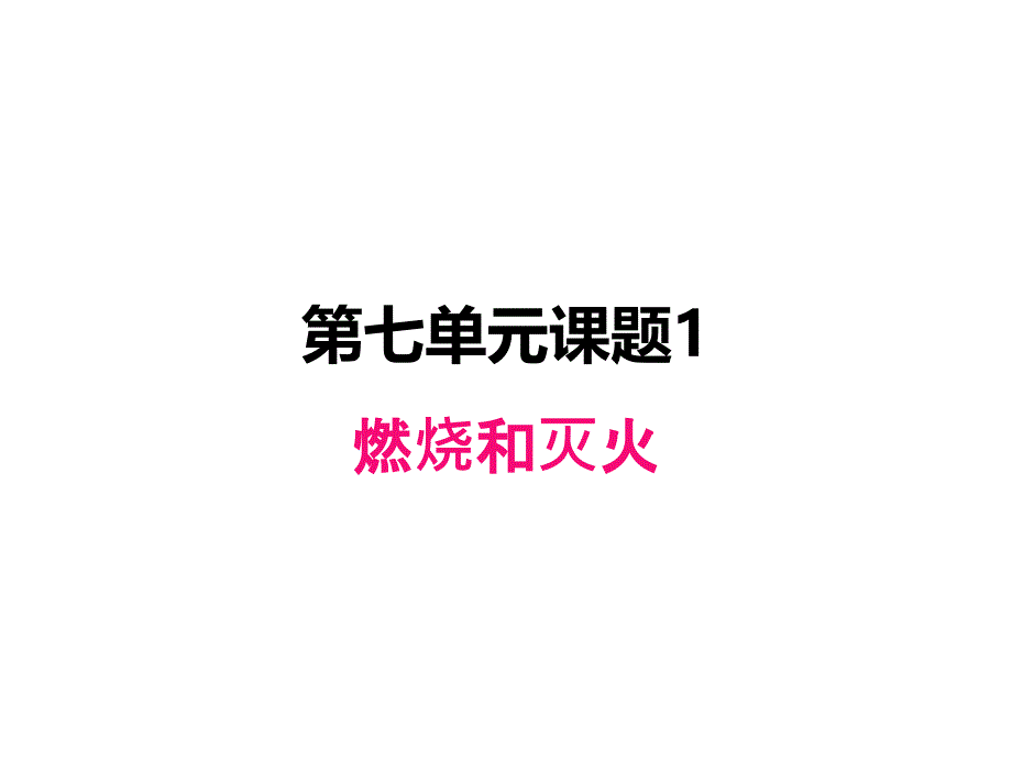 人教版九年级上册化学ppt课件-7.1燃烧和灭火_第1页