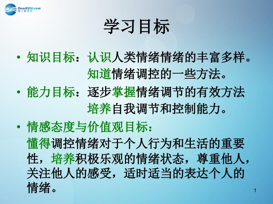 广东省某中学七年级政治上册-学会调控情绪ppt课件_第1页