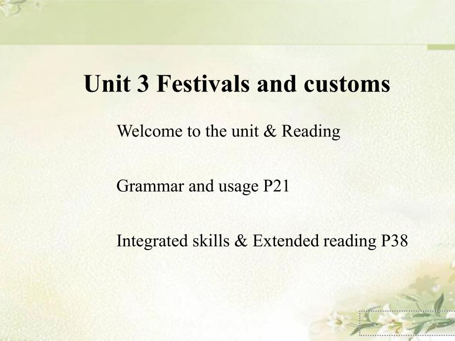 新教材-牛津譯林版英語必修第二冊Unit3-Festivals-and-customs-優(yōu)秀教學(xué)ppt課件_第1頁