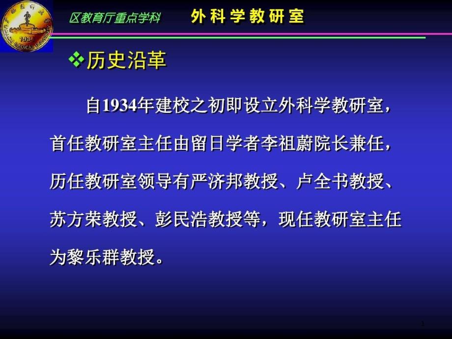 外科学教研室介绍医科大课件_第1页