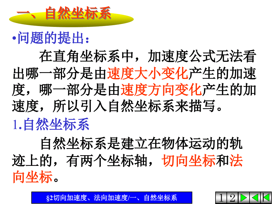 大学物理切向加速和法向加速_第1页