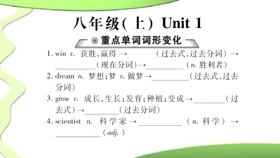 仁爱中考八年级英语上下册教材Unit18单元知识点梳理课件（全册）_第1页