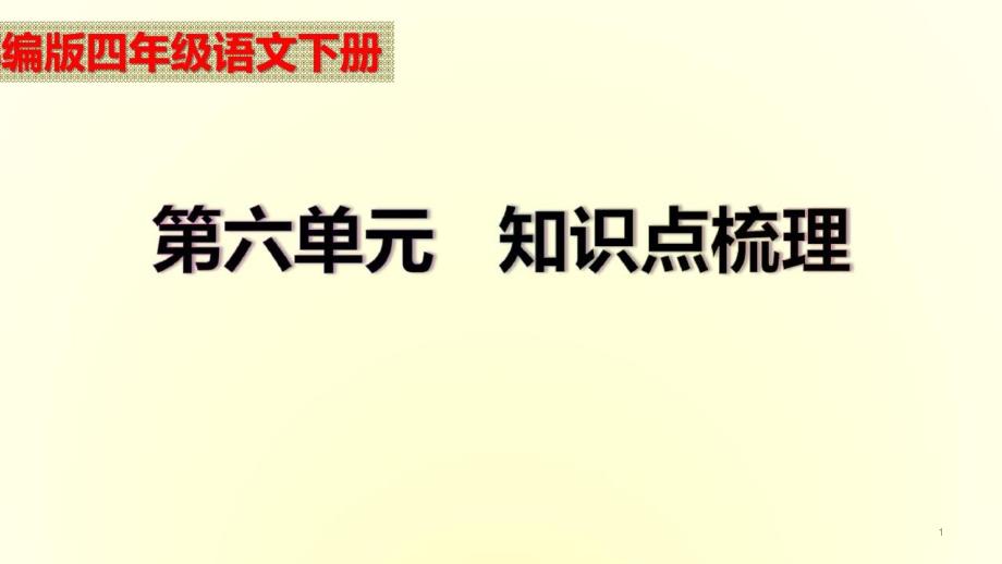 部编版四年级语文下册第六单元复习ppt课件(字词句段知识点)_第1页