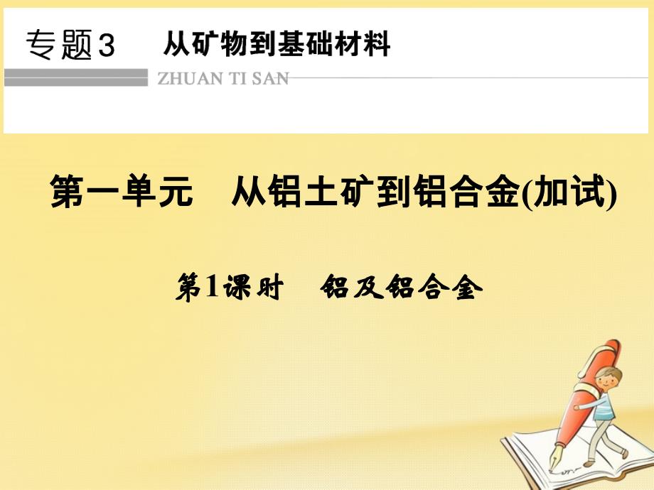 高中化学必修一(苏教版)ppt课件：专题3-从矿物到基础材料-第一单元-第1课时_第1页