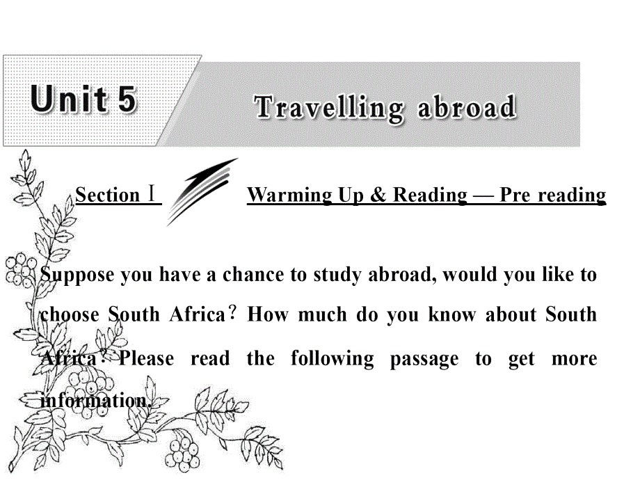 高中英语人教版选修7ppt课件：Unit-5-Section-Ⅰ-Warming-Up-&ampamp;-Reading-—-Pre-reading_第1页