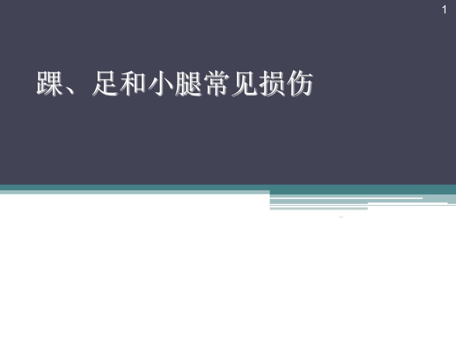 踝、足常见损伤的治疗课件_第1页