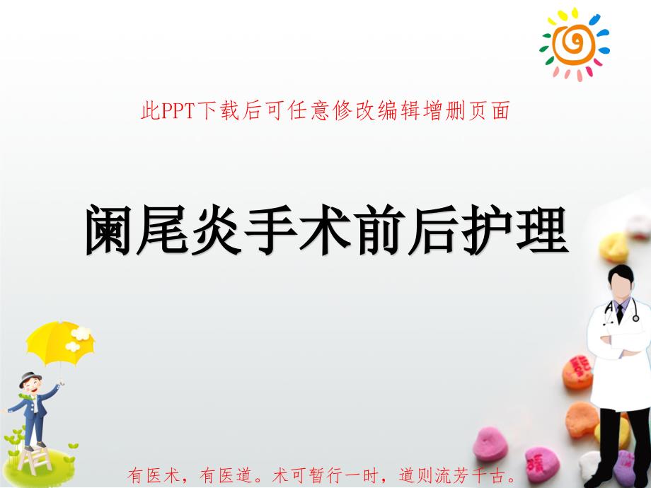 阑尾炎手术前后护理PPT成品课件_第1页