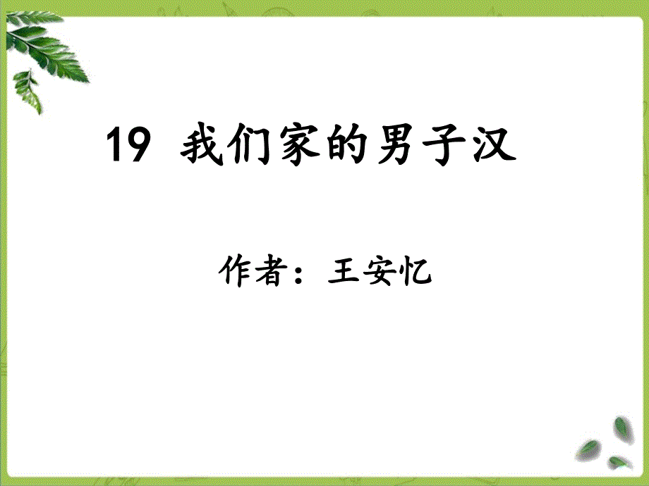 部编四下语文-19《我们家的男子汉》课件_第1页