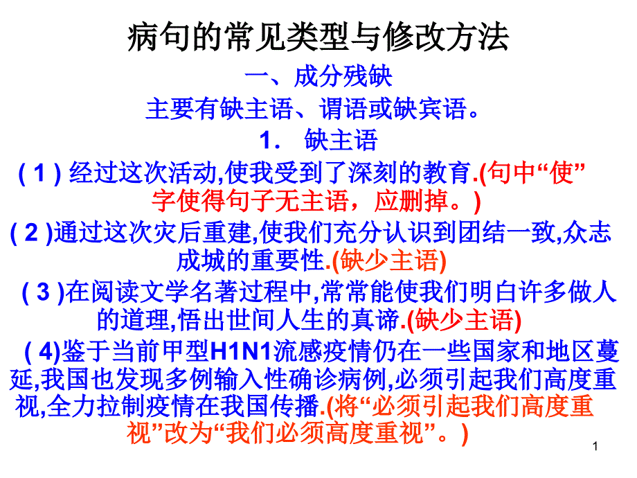 病句的常见类型与课件_第1页