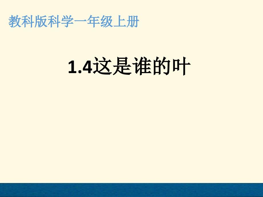 教科版一年级科学上册ppt课件：《1.4这是谁的叶》-新教材_第1页