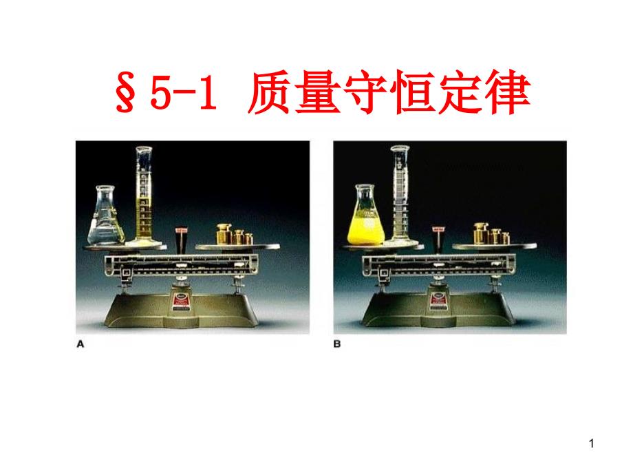人教版九年级上册51《质量守恒定律》第1课时课件_第1页