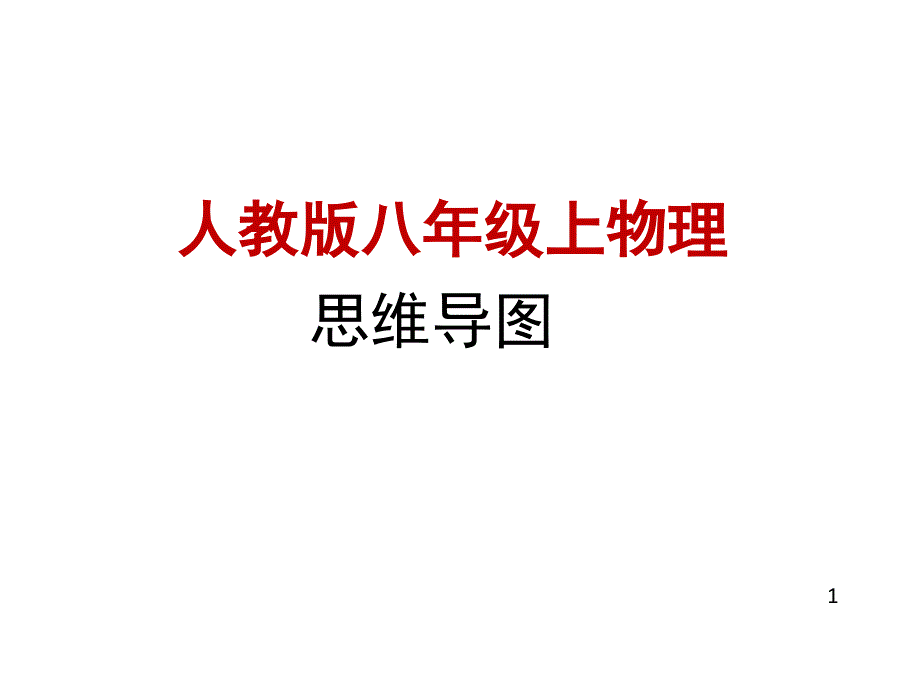 人教版八年级上物理思维导图课件_第1页