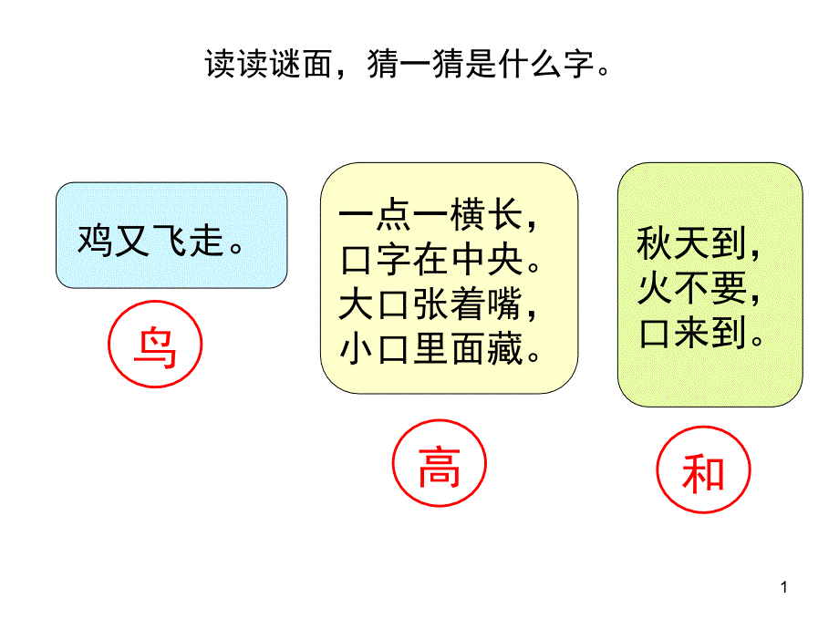 部编版一年级语文下册ppt课件：识字4《猜字谜》_第1页