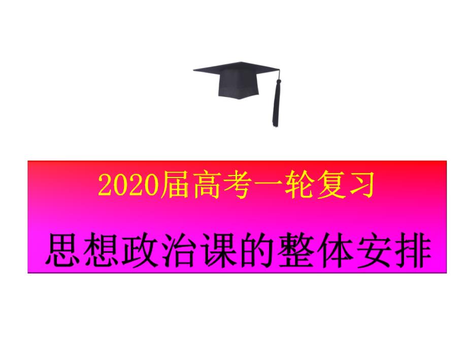 2020届高考政治第一轮复习前言课和一轮复习的整体安排课件_第1页