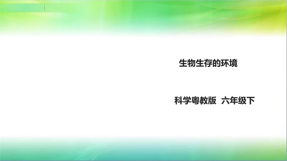 粤教版小学科学六年级下册科学3.14《生物生存的环境》ppt课件_第1页