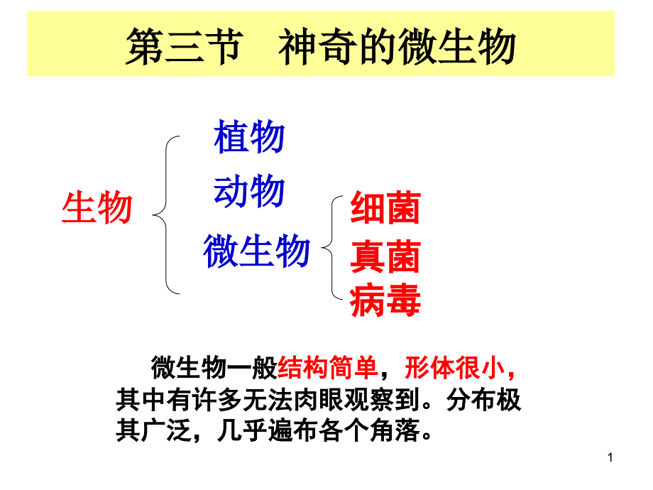 八年级》苏教版八年级上册)第5单元--生物的多样性第十四章-丰富多彩的生物世界》第三节-神奇的微生物课件_第1页