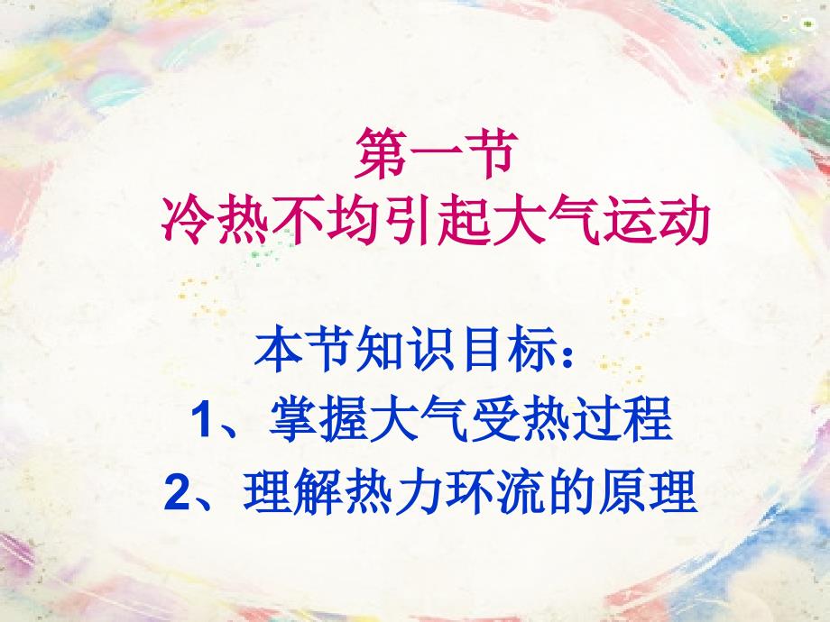 人教版高中地理必修一第二章第一节冷热不均引起大气运动ppt课件_第1页