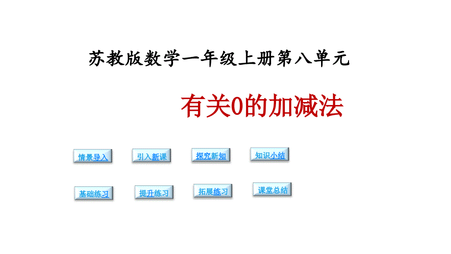 （公開(kāi)課ppt課件）蘇教版一年級(jí)上冊(cè)數(shù)學(xué)第八單元第三課時(shí)《有關(guān)0的加減法》_第1頁(yè)