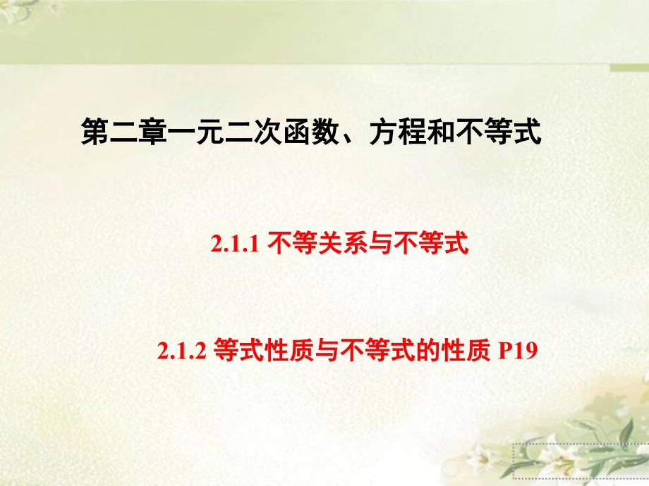 新教材人教A版高中数学-必修第一册-2.1-等式性质与不等式性质-习题ppt课件_第1页