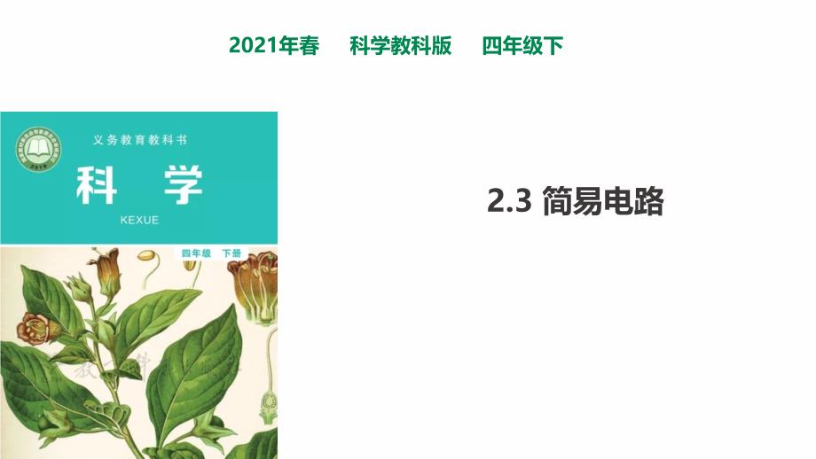 2021年春教科版四年级下册科学2.3《简易电路》ppt课件_第1页