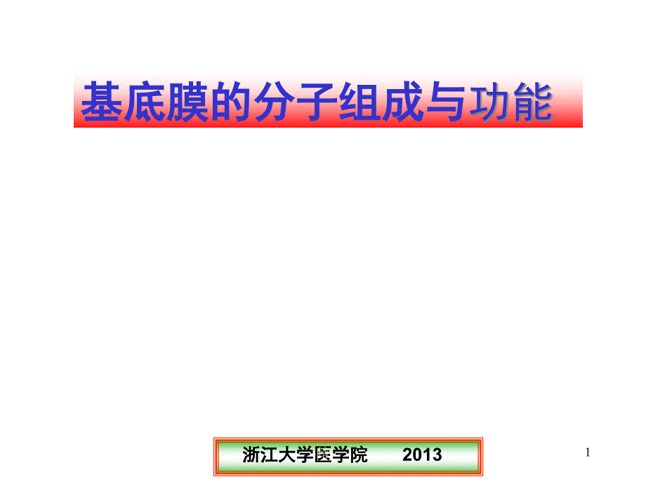 基底膜的分子组成与功能ppt课件_第1页