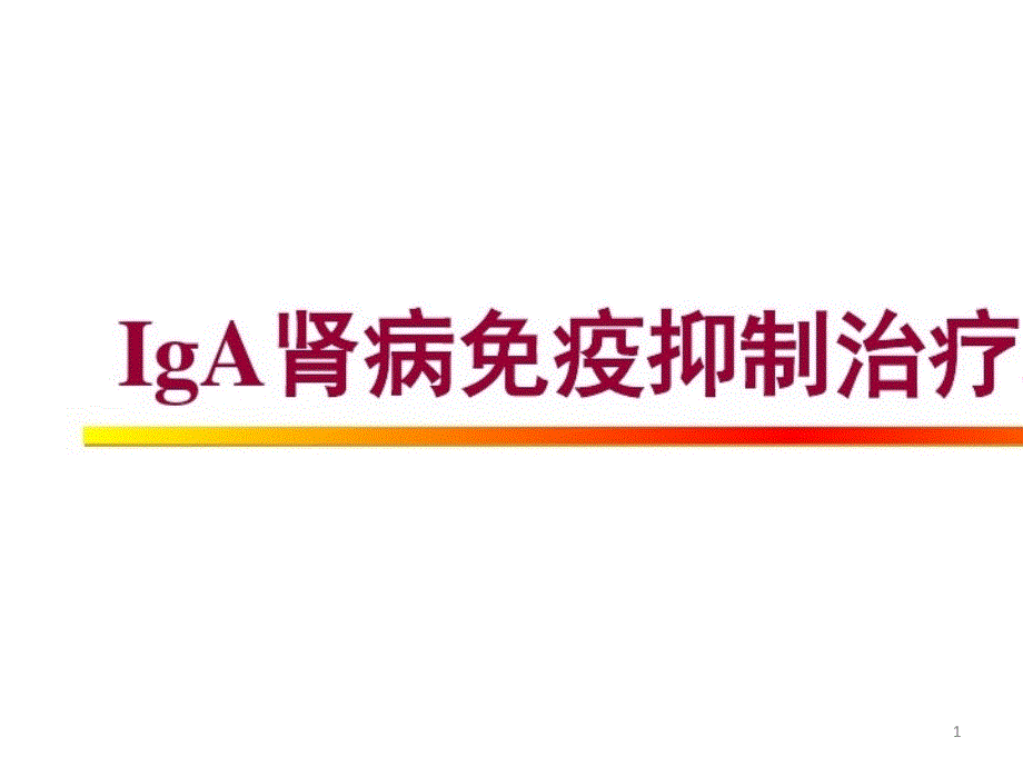 2021年培训学习资料-IgA肾病治疗课件_第1页