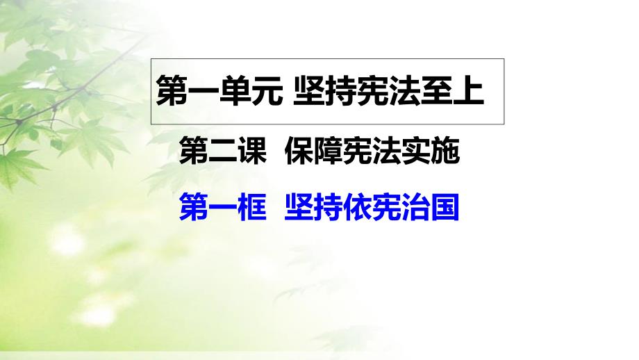 人教版八年级道德与法治下册21坚持依宪治国ppt课件_第1页