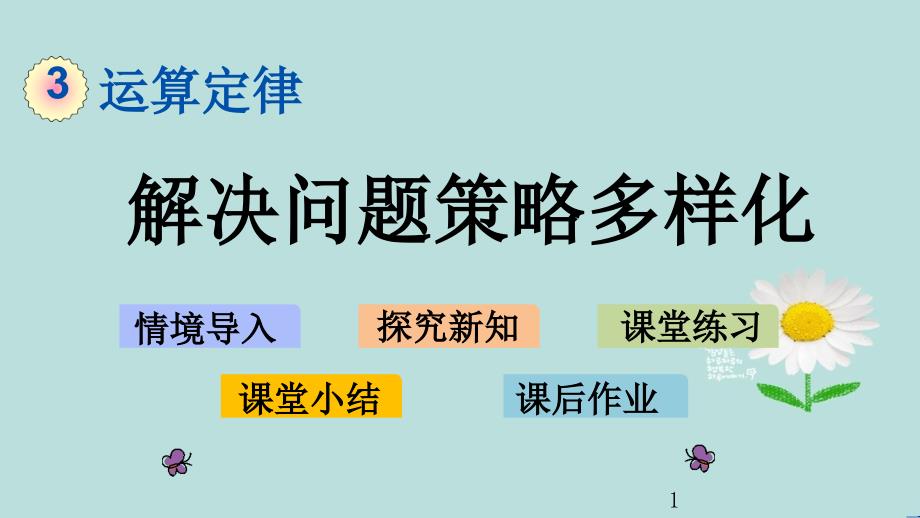 人教版数学四年级下册第三单元《解决问题策略多样化》课件_第1页