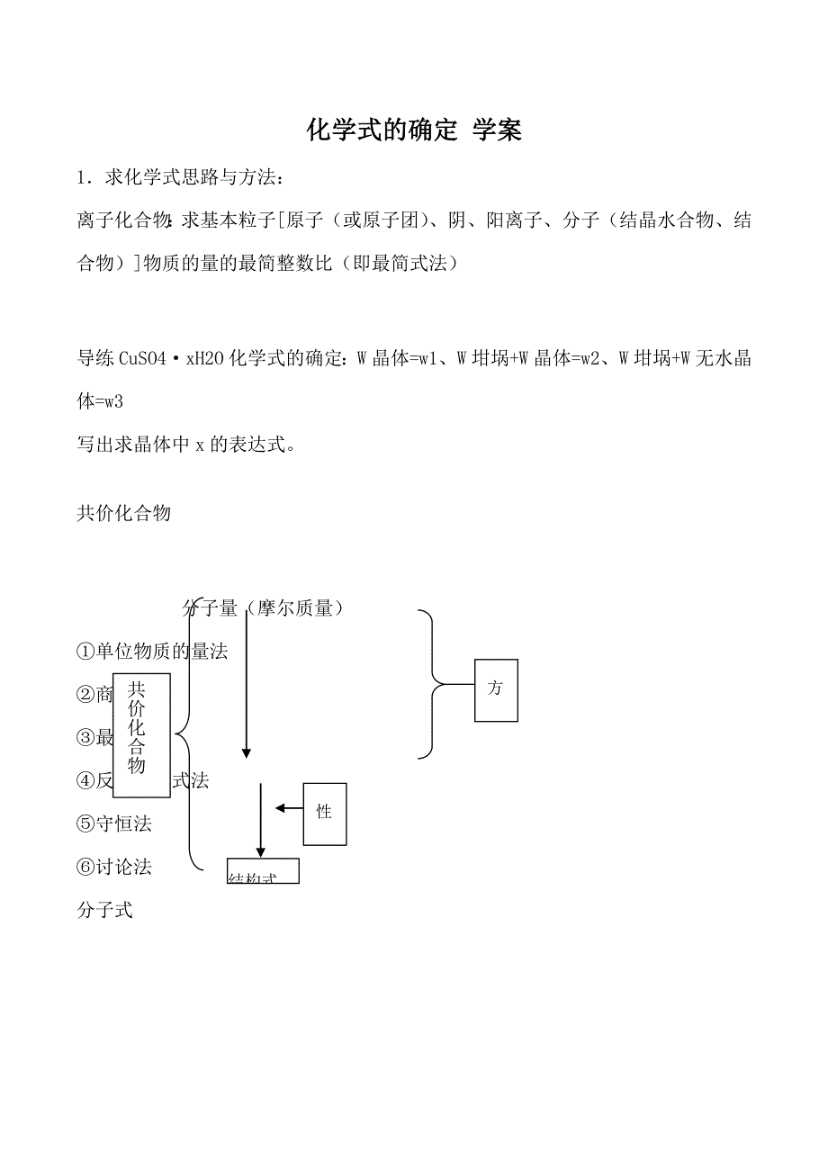 九年級化學(xué)新人教上冊 化學(xué)式的確定 學(xué)案_第1頁