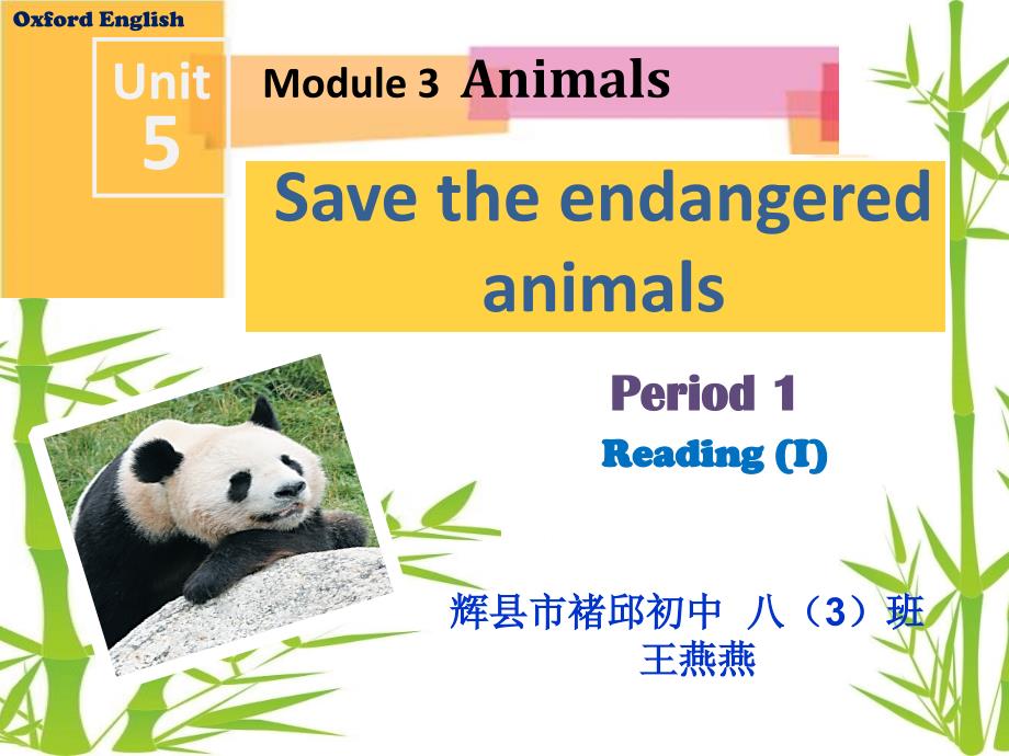 牛津深圳版（广州沈阳通用）八年级英语下Module3Unit5savethepandasreading教学ppt课件_第1页