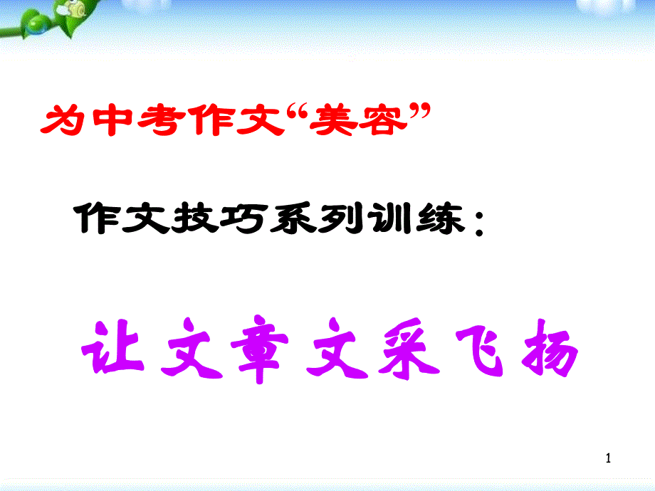 中考作文指导让文章文采飞扬课件_第1页