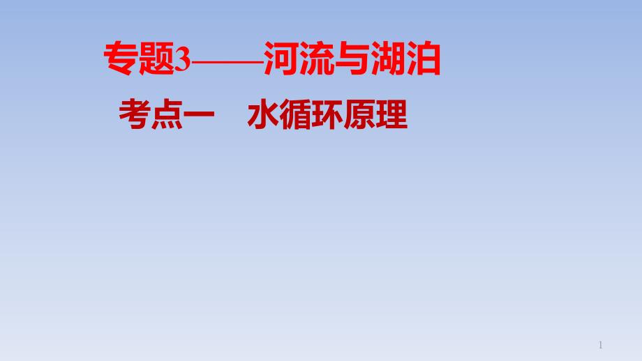 2020年浙江湖州高考地理复习-水循环原理课件_第1页