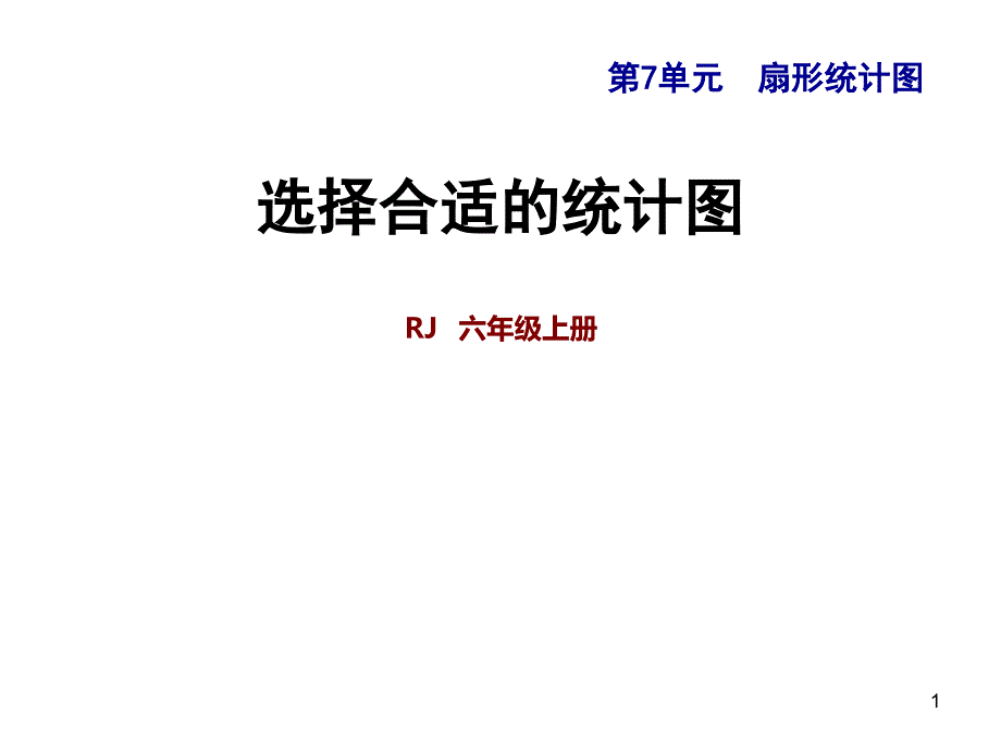 六年级上册数学习题ppt课件-第7单元--扇形统计图7.2-选择合适的统计图-人教新课标_第1页