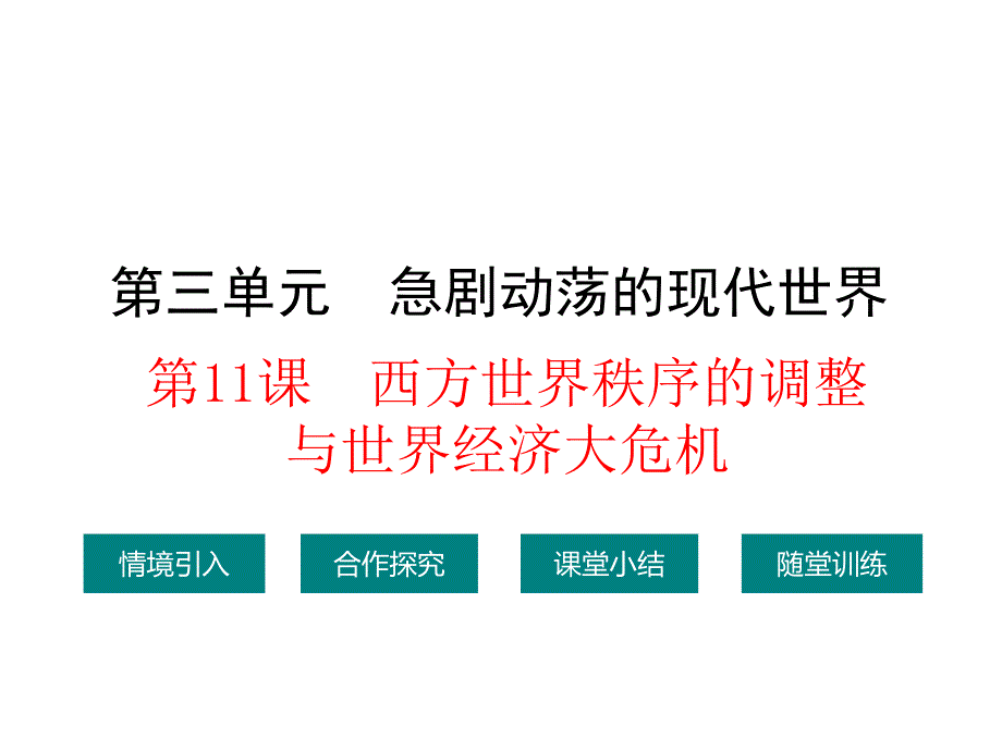 九年级历史下册第三单元第十一课西方世界秩序的调整与课件_第1页