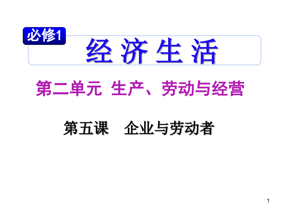 [高三政史地]经济5企业的经营课件_第1页