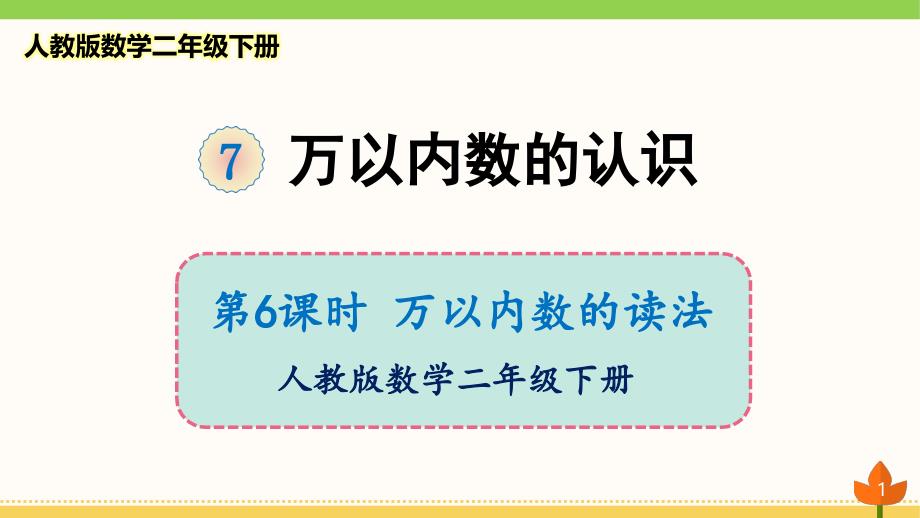 人教版数学二年级下册-万以内数的认识《万以内数的读法》优质ppt课件_第1页