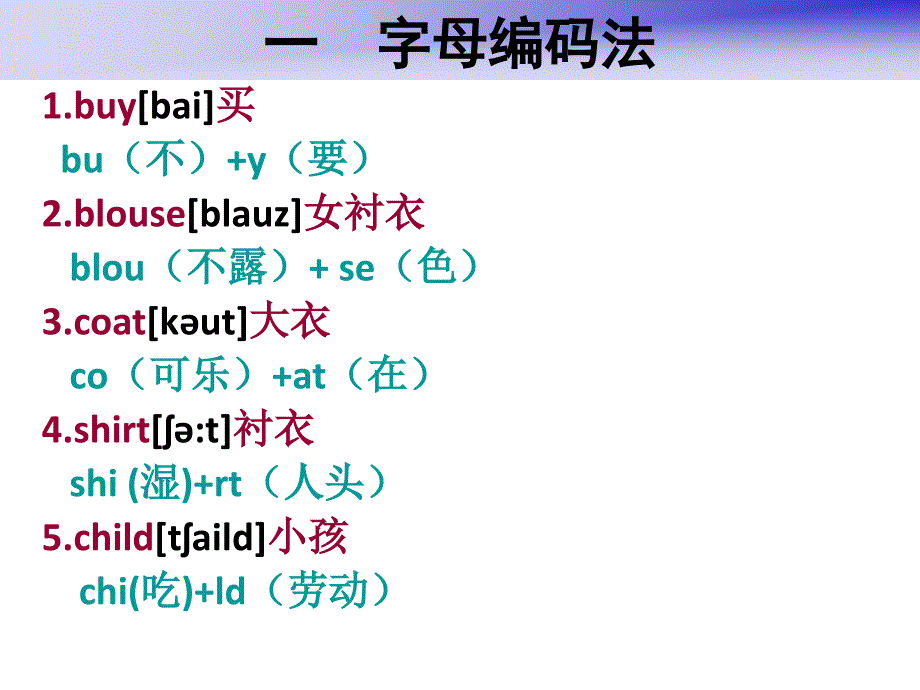 人教版四年级英语上册单词巧记课件_第1页