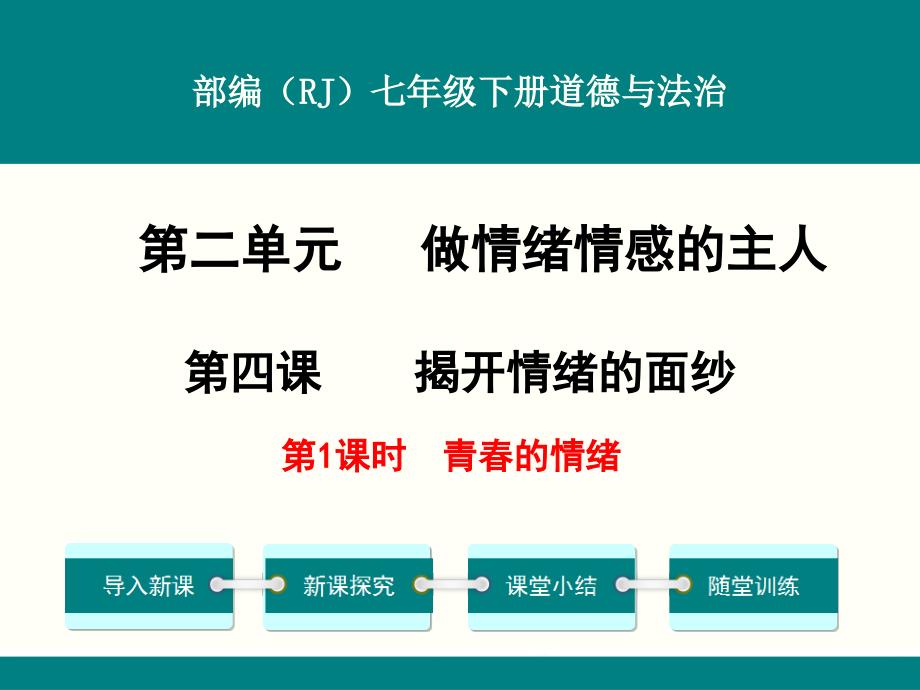 部编人教版七年级下册道德与法治第四课《揭开情绪的面纱》ppt课件(2课时)_第1页