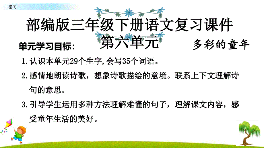 部编版三年级下册语文第6单元复习ppt课件_第1页