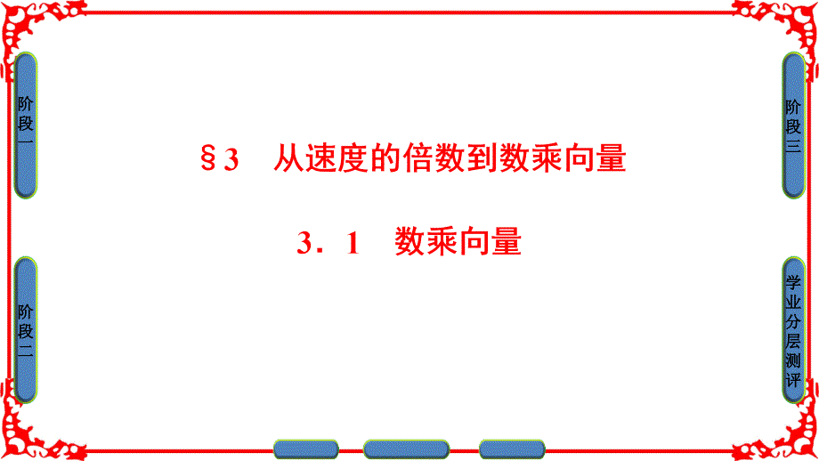 高中数学北师大版必修四ppt课件：第2章-3.1-数乘向量_第1页