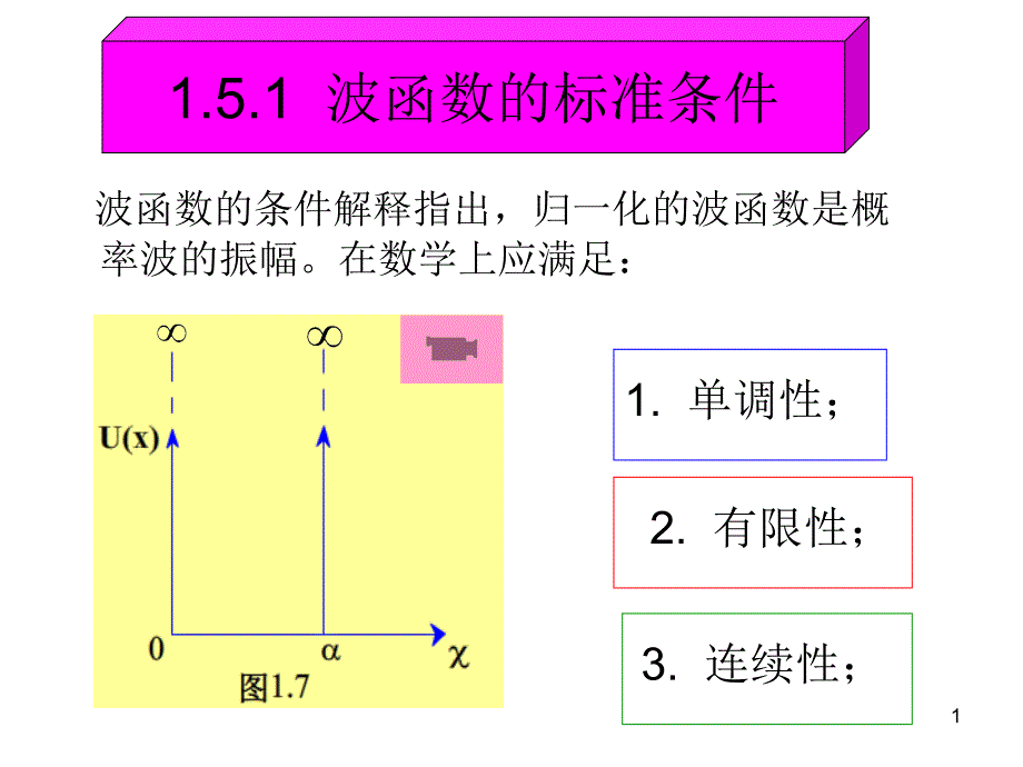 定态方程的解法一维无限深势阱与线性谐振子课件_第1页