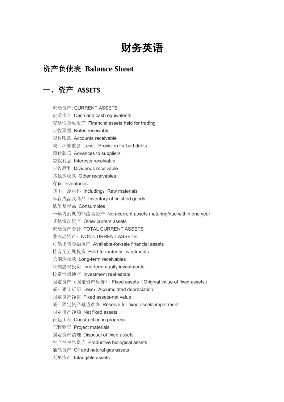 财务英语学习_第1页