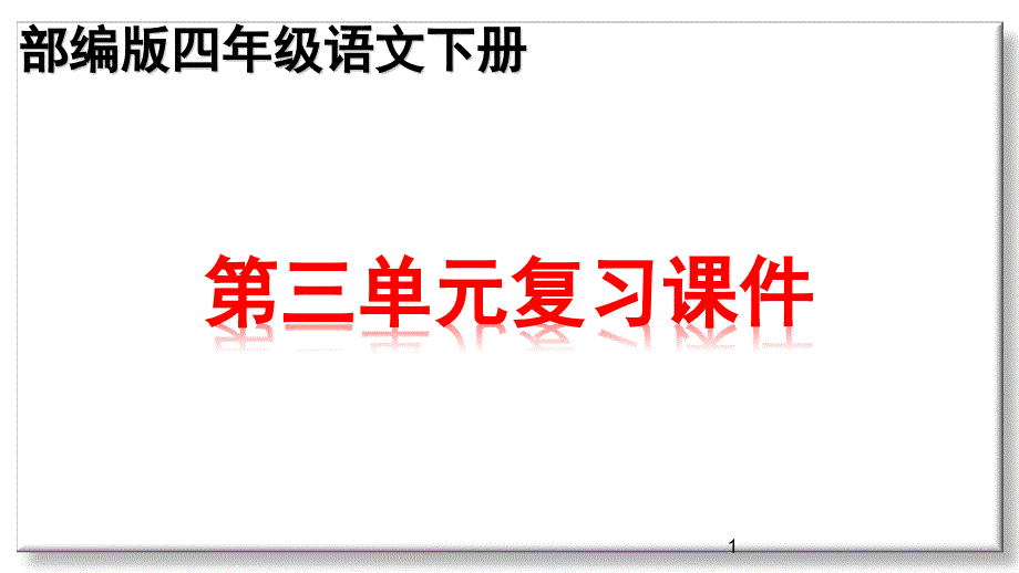 部编版四年级下册语文第三单元知识点期末复习ppt课件_第1页