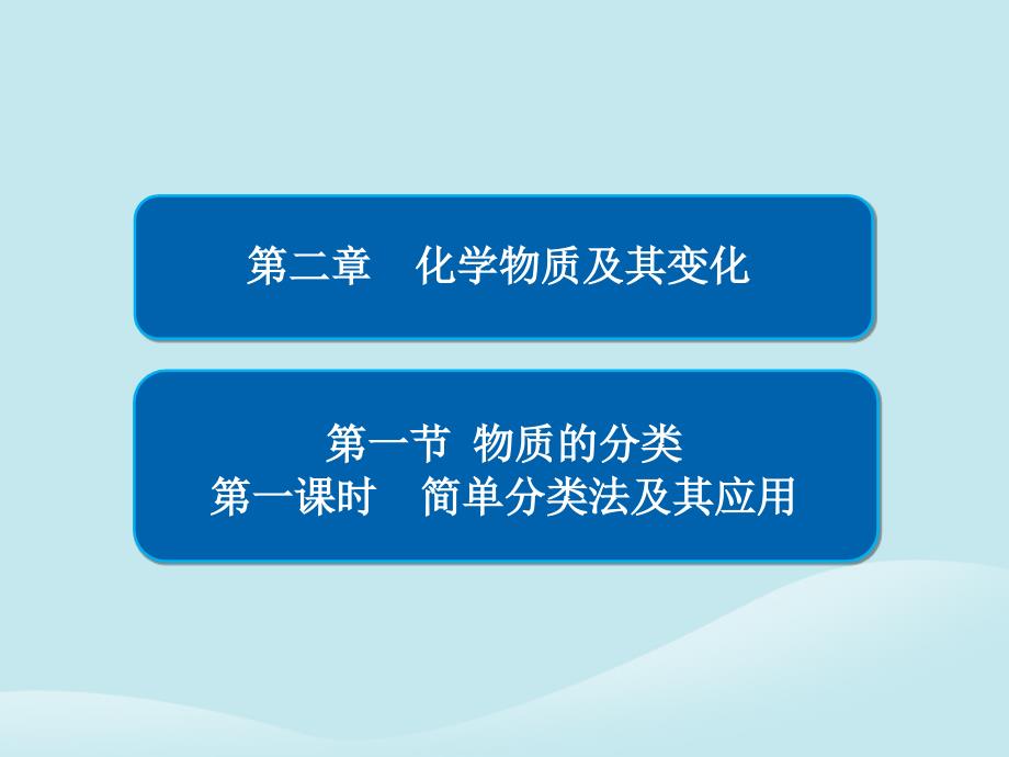 高中化学第二章化学物质及其变化第一节物质的分类第一课时简单分类法及其应用ppt课件新人教版必修_第1页