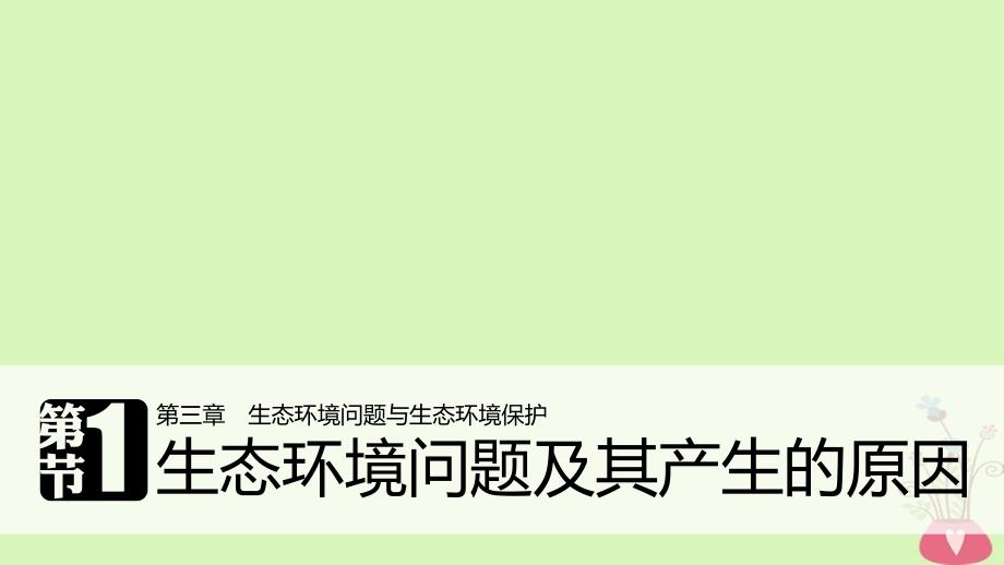 高中地理第三章生态环境问题与生态环境的保护第一节生态环境问题及其产生的原因同步备课ppt课件中图选修_第1页