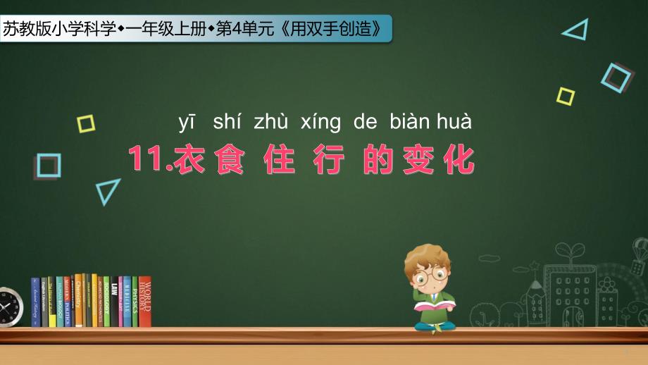 苏教版小学科学一年级上册11.衣食住行的变化ppt课件_第1页